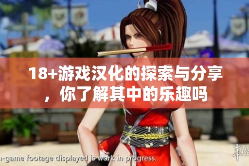 18+游戏汉化的探索与分享，你了解其中的乐趣吗