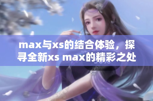 max与xs的结合体验，探寻全新xs max的精彩之处