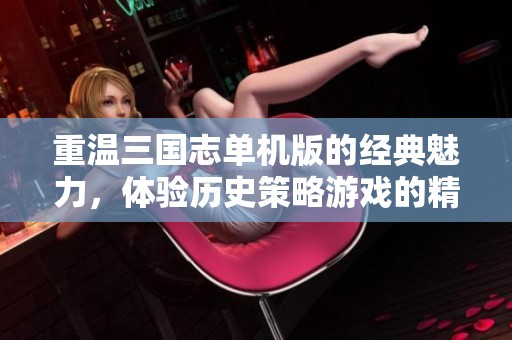 重温三国志单机版的经典魅力，体验历史策略游戏的精彩对决