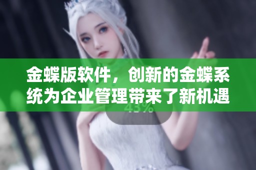 金蝶版软件，创新的金蝶系统为企业管理带来了新机遇