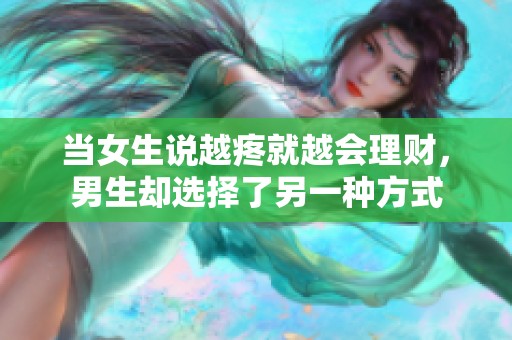 当女生说越疼就越会理财，男生却选择了另一种方式