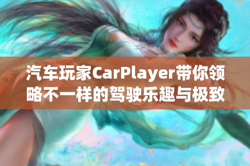汽车玩家CarPlayer带你领略不一样的驾驶乐趣与极致体验