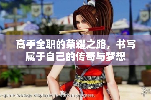 高手全职的荣耀之路，书写属于自己的传奇与梦想