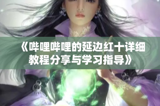 《哔哩哔哩的延边红十详细教程分享与学习指导》