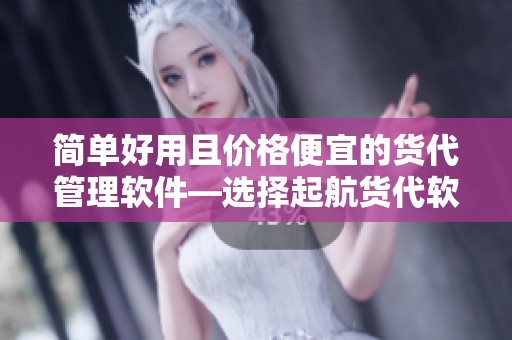 简单好用且价格便宜的货代管理软件—选择起航货代软件,轻松管理业务！