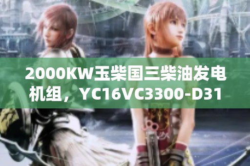 2000KW玉柴国三柴油发电机组，YC16VC3300-D31用于船业公司的备件需求