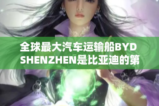 全球最大汽车运输船BYD SHENZHEN是比亚迪的第四艘滚装船