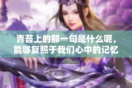 青苔上的那一句是什么呢，能够复照于我们心中的记忆吗