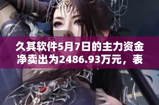 久其软件5月7日的主力资金净卖出为2486.93万元，表现不佳引发关注