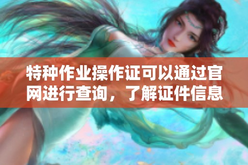 特种作业操作证可以通过官网进行查询，了解证件信息的最佳途径。