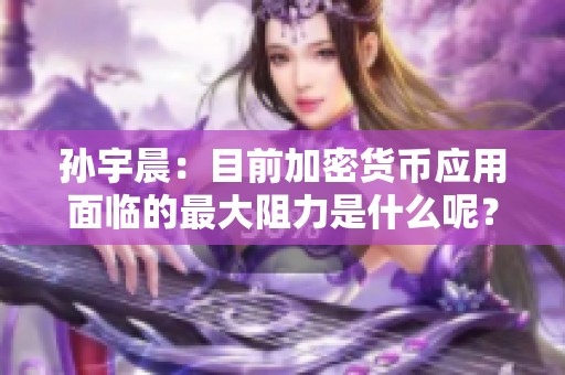 孙宇晨：目前加密货币应用面临的最大阻力是什么呢？