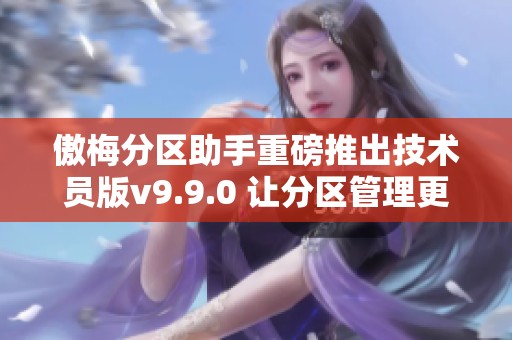 傲梅分区助手重磅推出技术员版v9.9.0 让分区管理更高效
