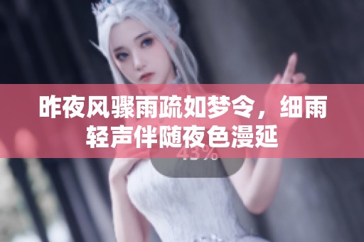 昨夜风骤雨疏如梦令，细雨轻声伴随夜色漫延
