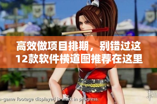 高效做项目排期，别错过这12款软件横道图推荐在这里