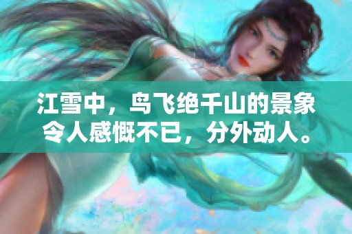 江雪中，鸟飞绝千山的景象令人感慨不已，分外动人。